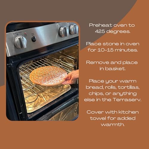 Bread and Tortilla Warmer Stone With Basket - Reversible Design