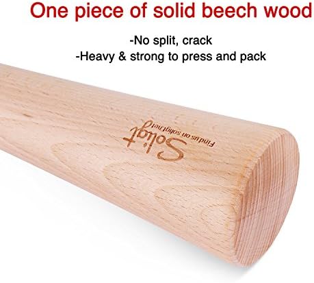 SOLIGT 12 Inch Wood Kraut Pounder for Canning