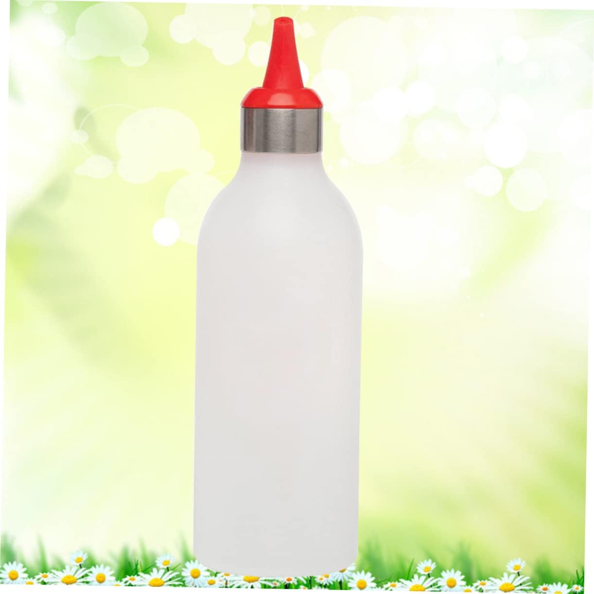 HOLIDYOYO Red 450ml Condiment Squeeze Bottle with Silicone Head