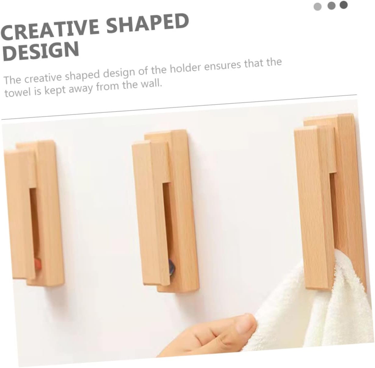 KOMBIUDA Wooden Towel Rack Hook for Kitchen and Bathroom