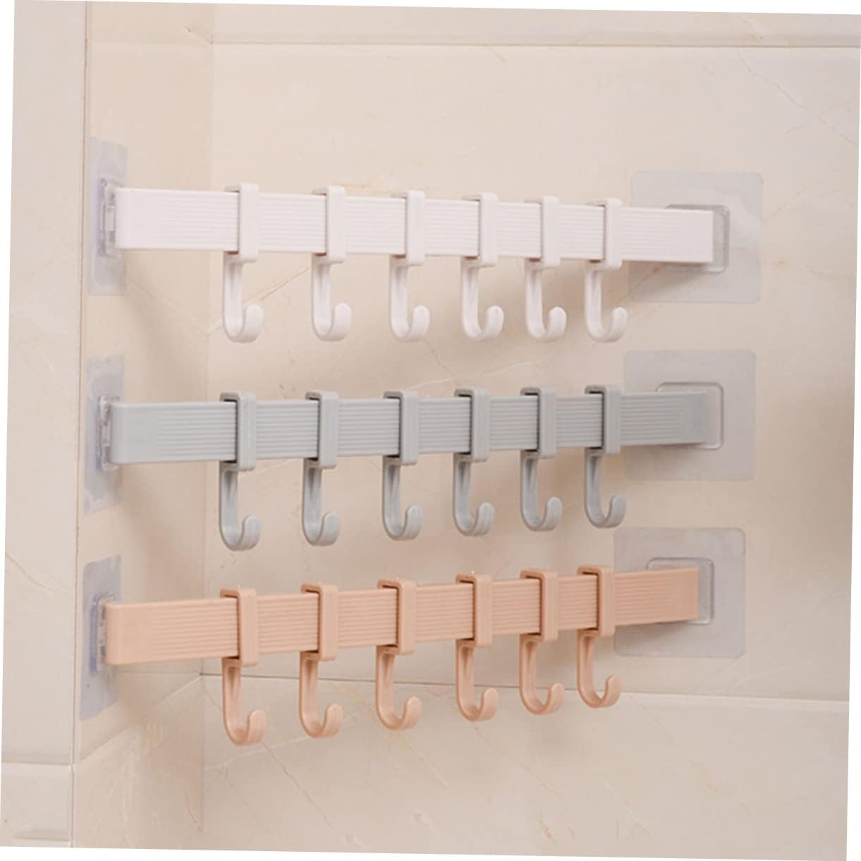 3PCS Adhesive Hook Rack for Bathroom and Kitchen