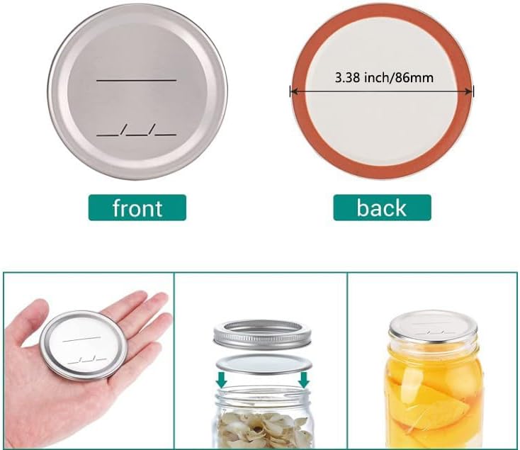 100pcs Wide Mouth Canning Lids for Ball Kerr Jars - Food Grade Airtight