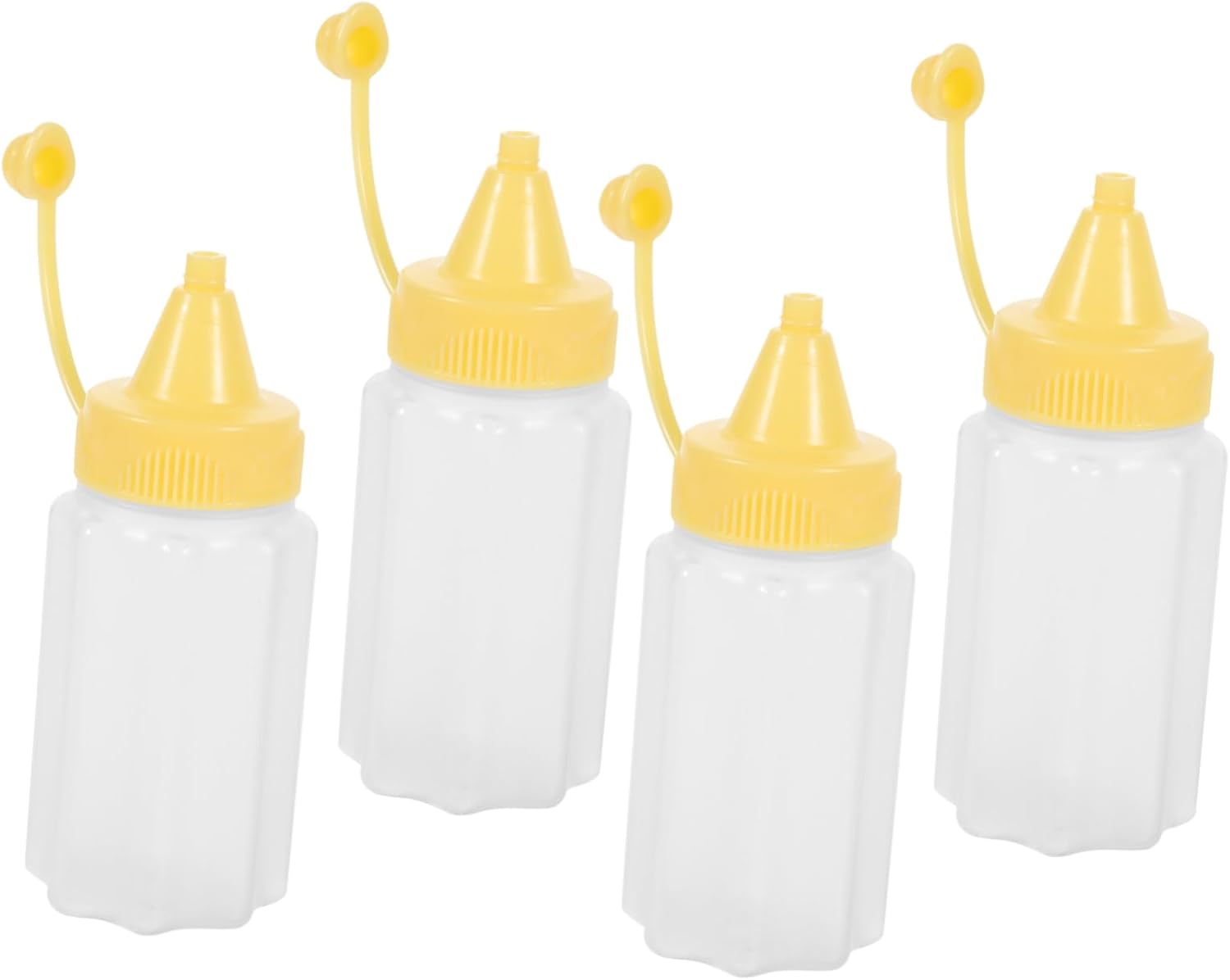 JEWEDECO 12 Pcs Mini Condiment Bottles Yellow PP Salad Dressing Dispenser