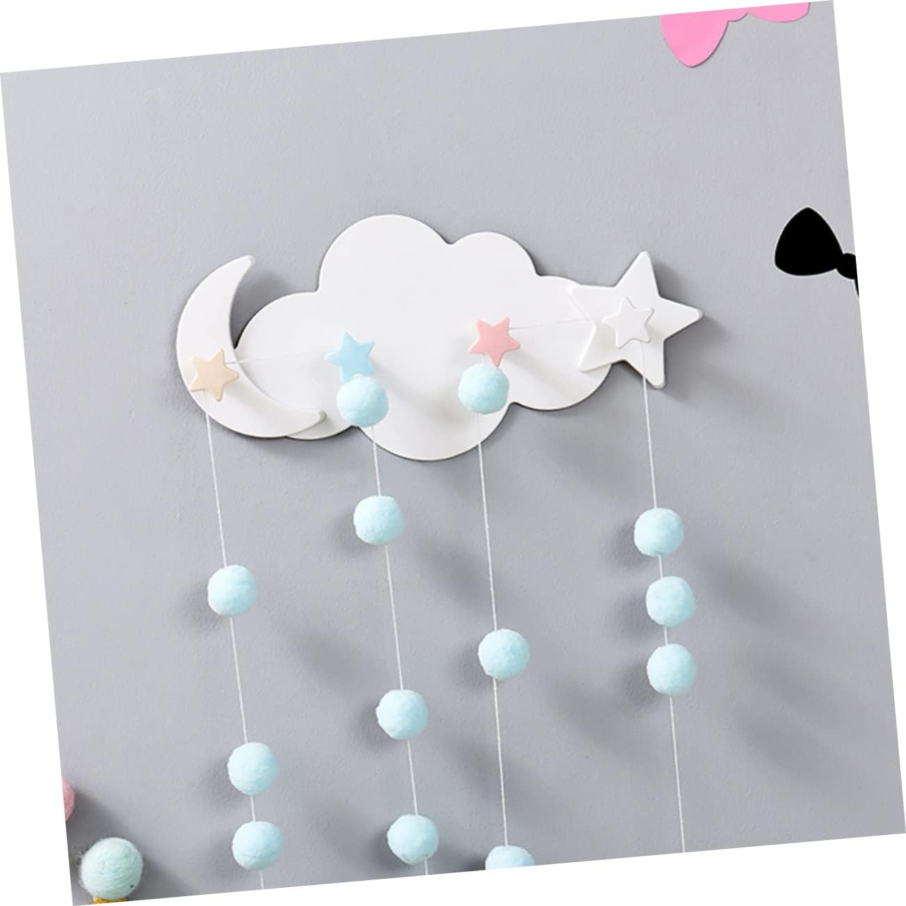 Healifty 2pcs Star Moon Wall Hooks Adhesive