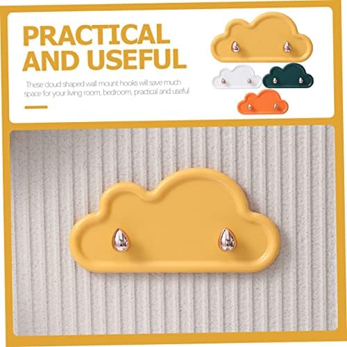 Veemoon 4 Pack Cloud Shape Adhesive Wall Hooks Key Holder Towel Rack