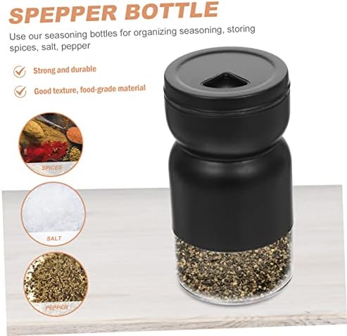 Elegant Black Sandglass Style Condiment Bottles 2-Pack
