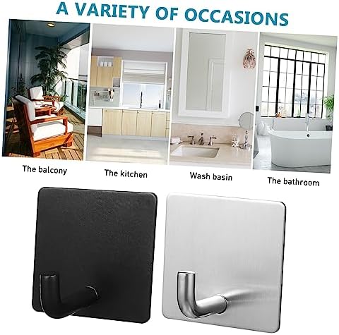 HOODANCOS 4 Stainless Steel Wall Hooks for Bathroom and Home Use