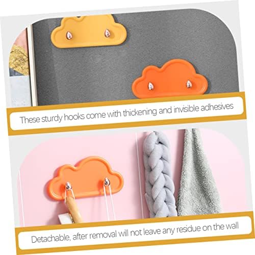Cloud Shaped Adhesive Wall Hooks 4Pcs Durable Towel Hangers