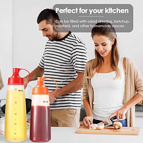 Ondiomn 6 Pack 180ml Wide Mouth Squeeze Bottles BPA Free