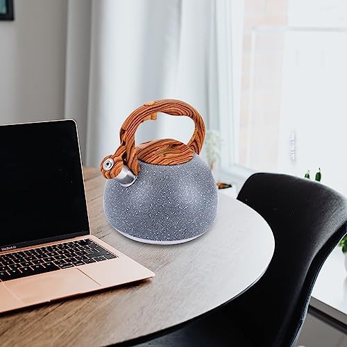 KIAADSY 32 Qt Whistling Tea Kettle with Heat Resistant Handle