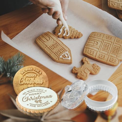 Personalized Cookie Stamp with Family Name Logo 3D Raised Design