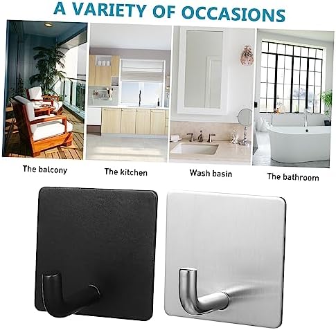 4pcs Modern Adhesive Wall Hooks for Bathroom