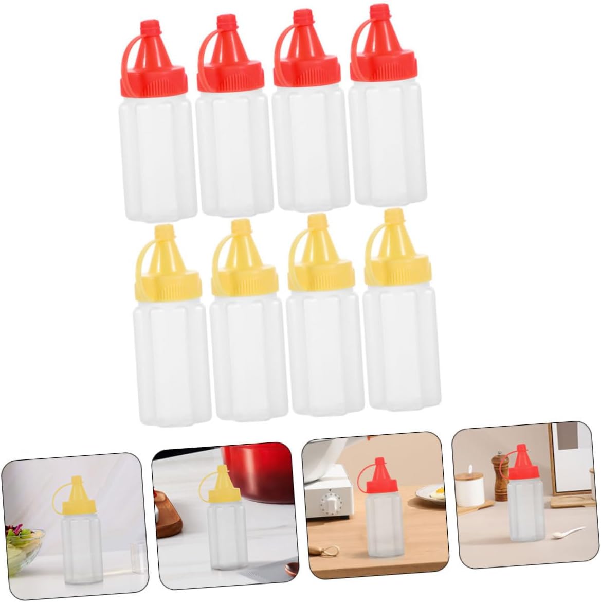 CIYODO Multipurpose Mini Condiment Bottles 8 Pcs Leak Proof for Kitchen Travel