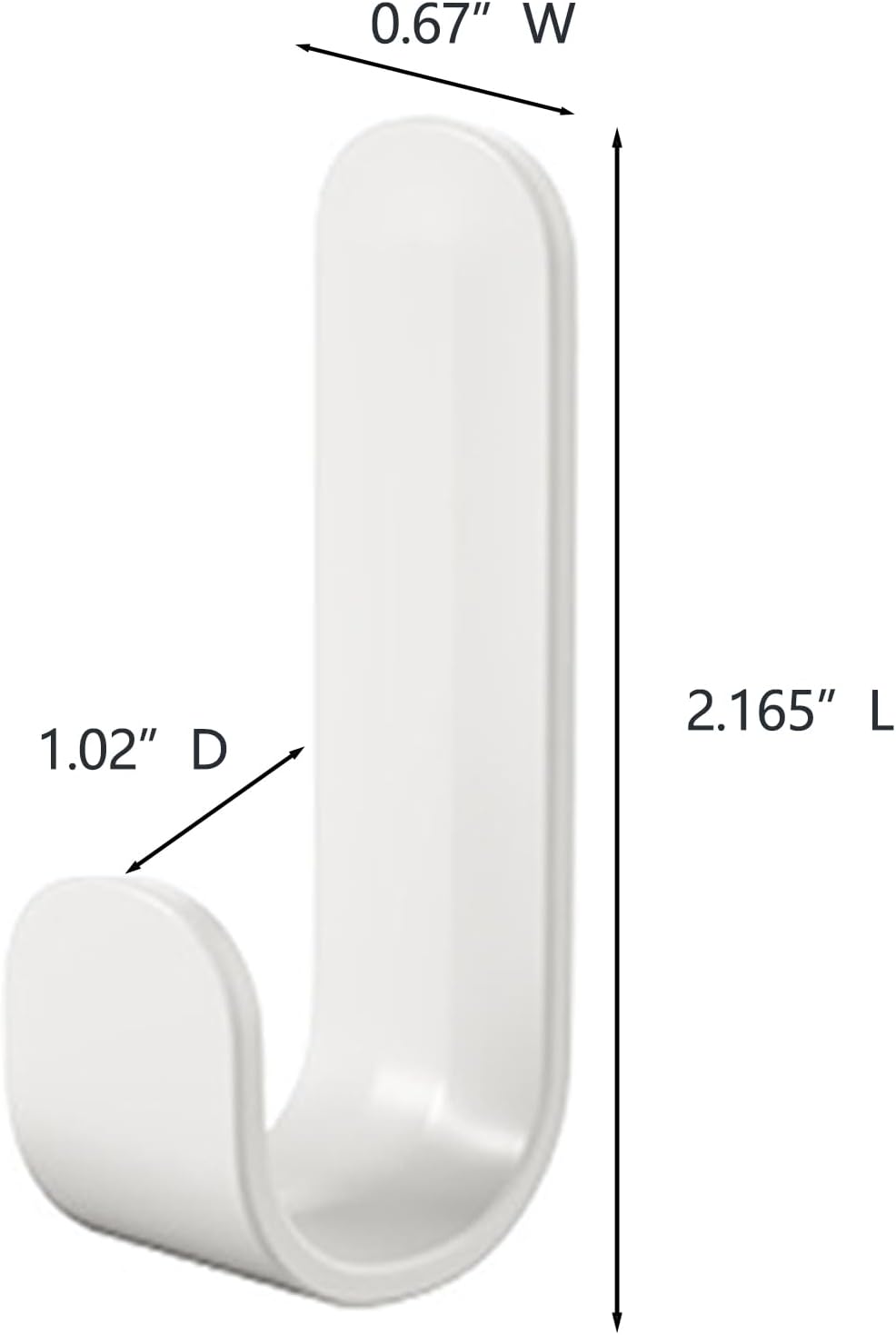 16 Pack J-Shaped Adhesive Hooks for Wall Damage-Free Key Holder