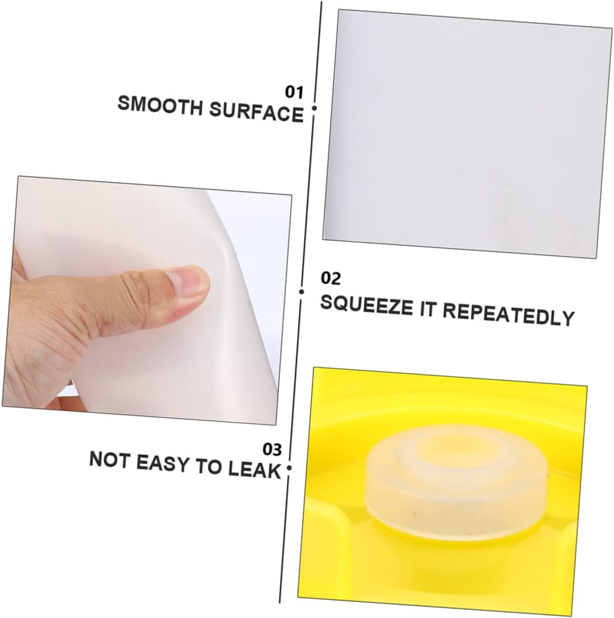 Set of 2 Squeeze Bottles for Ketchup Jam Mustard and Olive Oil