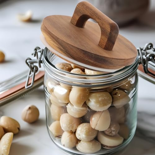 Zerodeko Wood Sealed Jar Lid with Handle