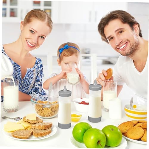 GRIRIW Reusable Plastic Condiment Squeeze Bottles Set