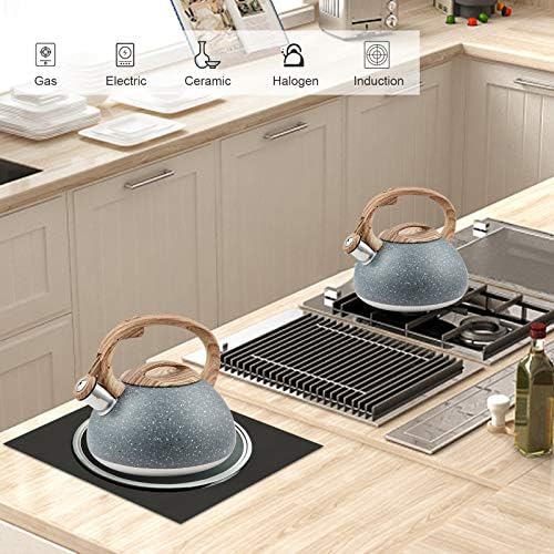 LUXGRACE S-P Whistling Tea Kettle 22 Quart Gray