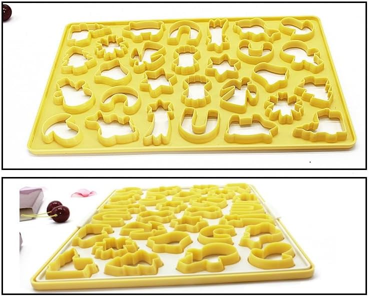 Integrated Cookie Cutter - 22 Festive Shapes No Chilling Needed Yellow