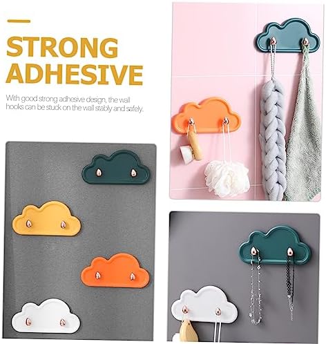 Cloud Shaped Adhesive Wall Hooks 4Pcs Durable Towel Hangers