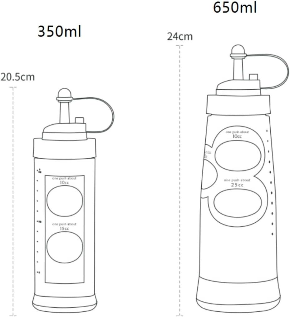 KLEYE 5-Pack Squeeze Bottles for Sauces Green 350ml