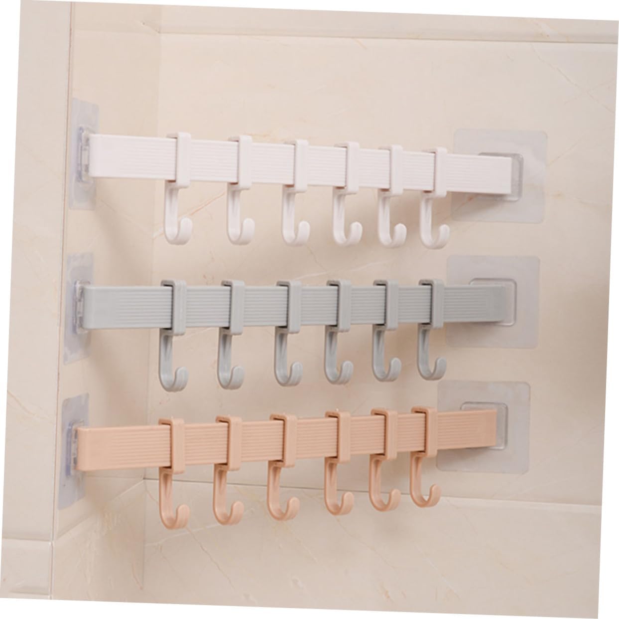 3pcs Punch Adhesive Hook Rack for Bathroom and Kitchen