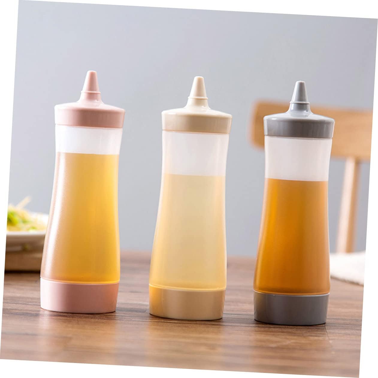 STOBAZA 2pcs Reusable Clear Condiment Bottles