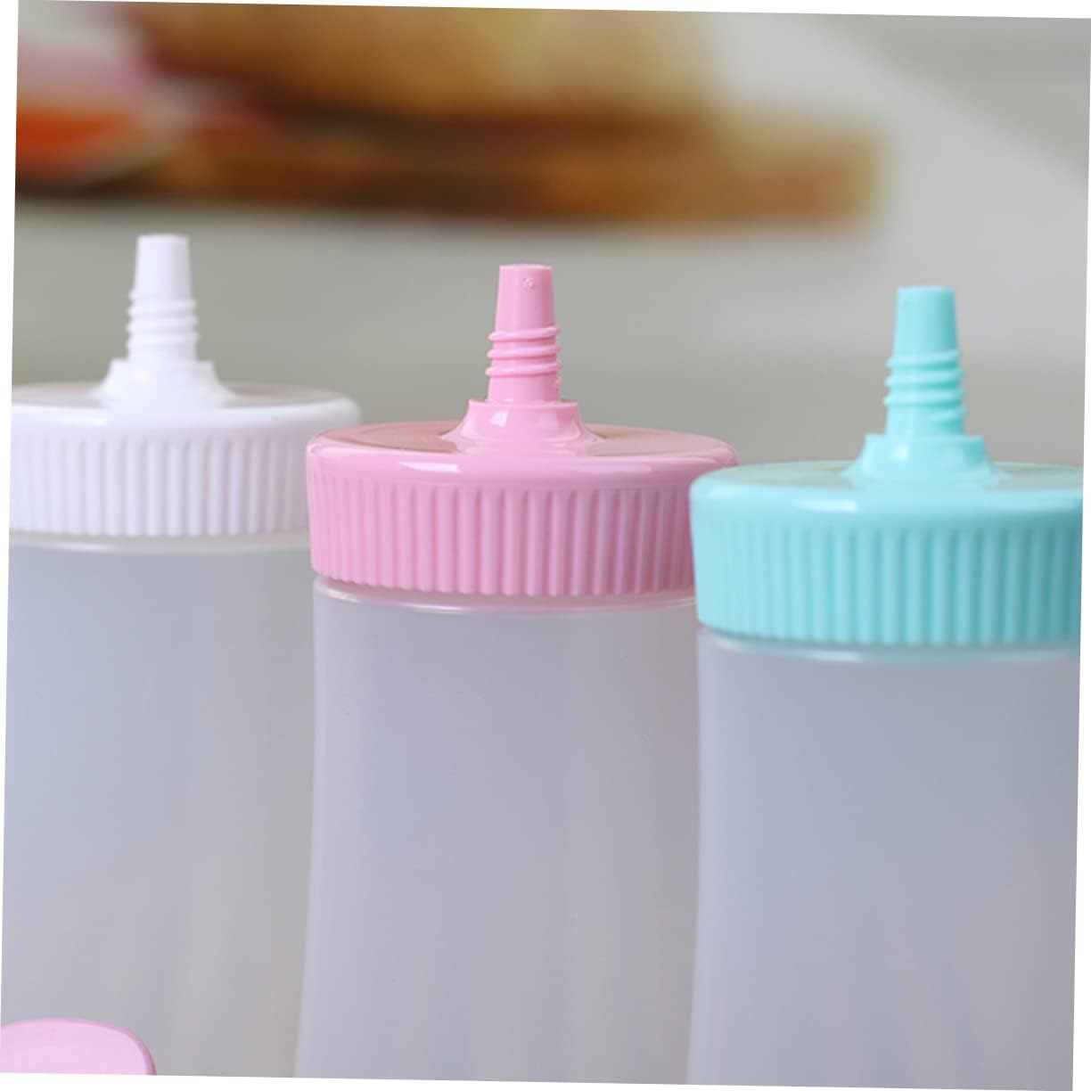 Luxshiny Condiment Squeeze Bottles for Sauces and Mustard