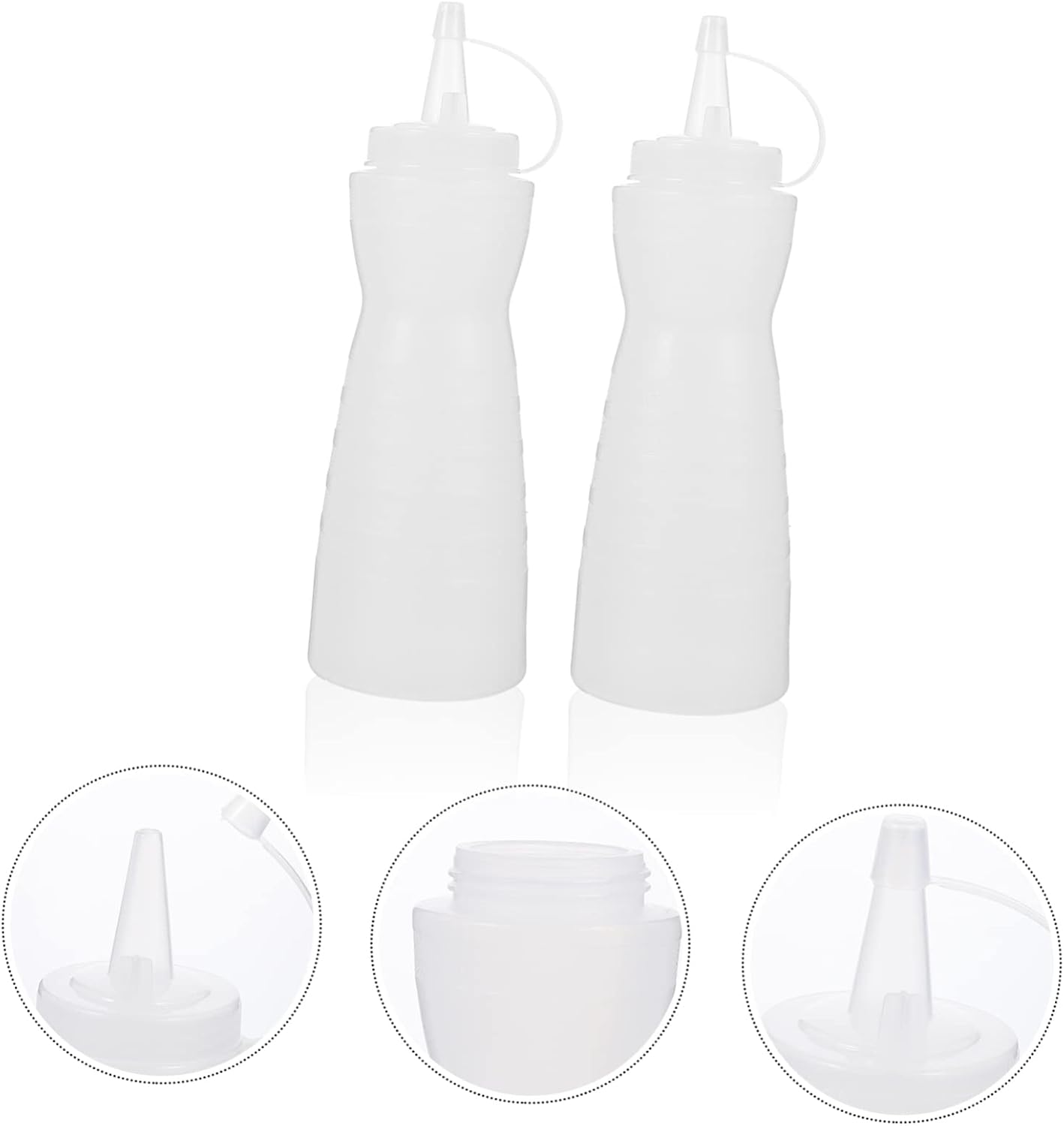 2Pcs Condiment Squeeze Bottle 400ml with Nozzle