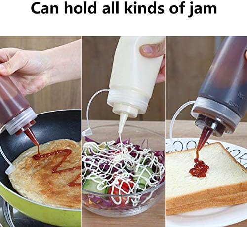 12Pcs Condiment Squeeze Bottles with Twist Cap and Measurements