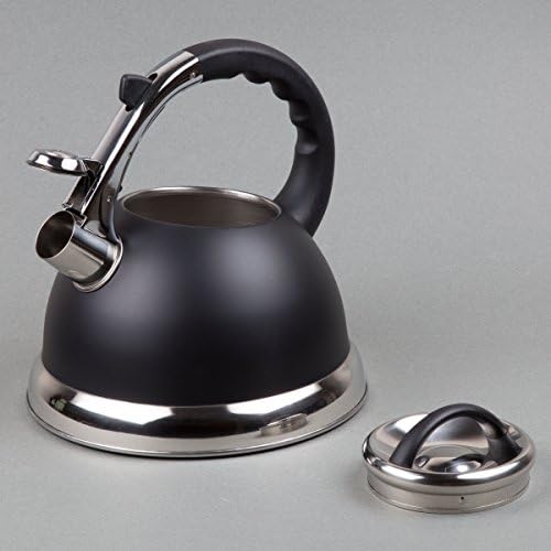 Creative Home Camille 3-Quart Whistling Tea Kettle Opaque Black