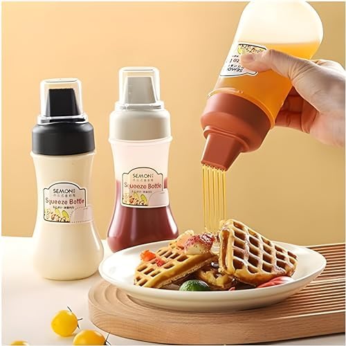 Red 5 Holes Condiment Dispenser Squeeze Bottle