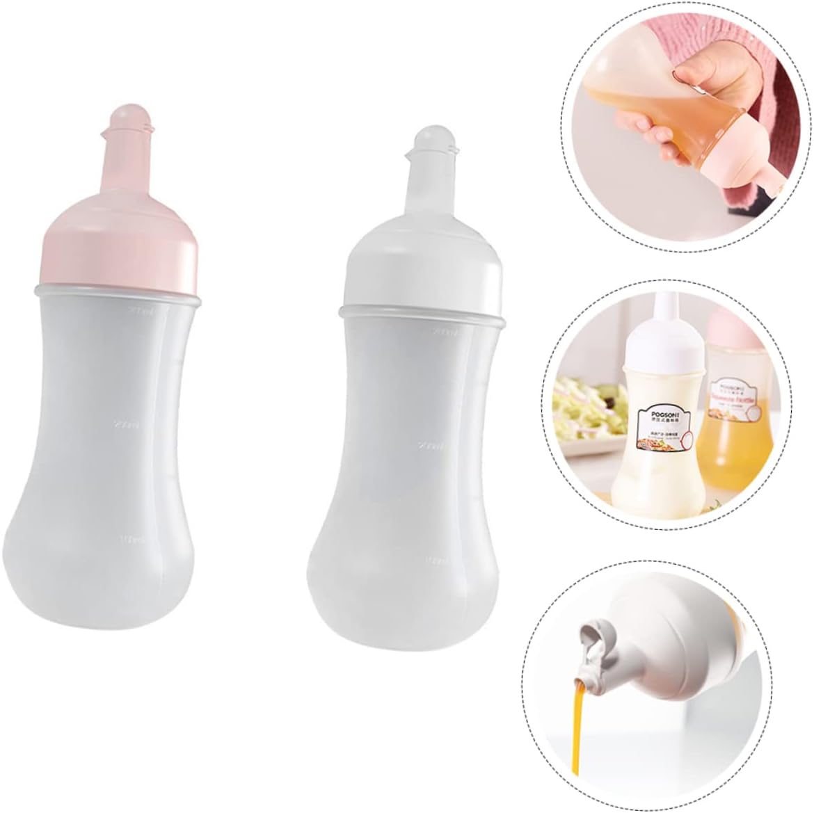 CIYODO 350ml Squeeze Condiment Bottle Set with Scale