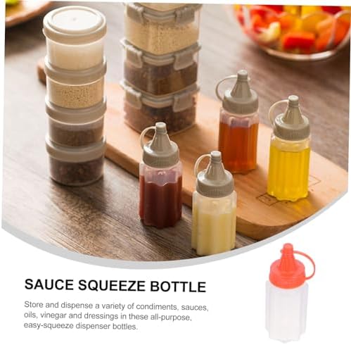 BEBEMOKO Red Condiment Squeeze Bottles Set of 4