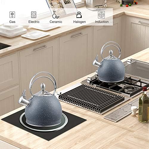 LUXGRACE 25 Qt Whistling Tea Kettle with Aluminum Base