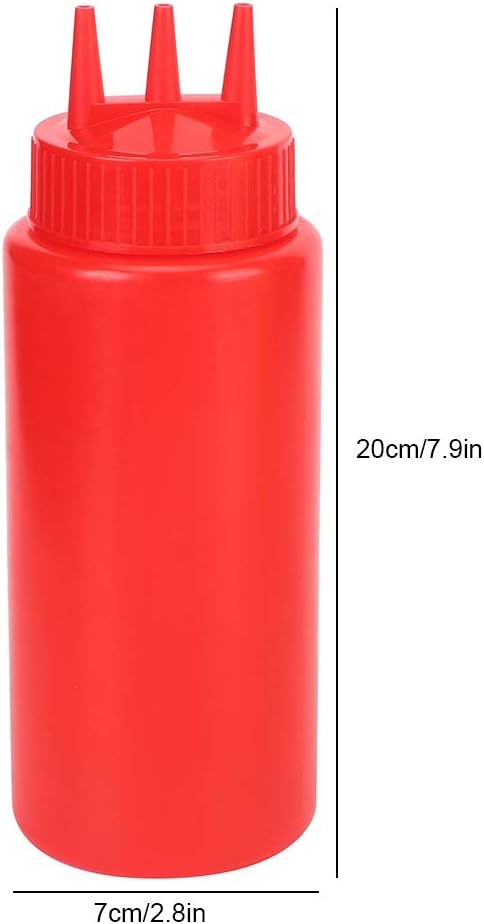 Vikye 3pcs 3 Hole Squeeze Condiment Bottles with Lid