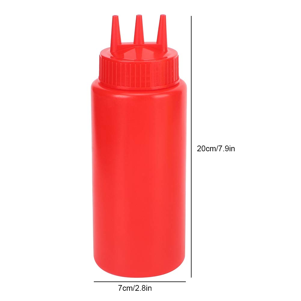 3pcs 3 Hole Squeeze Condiment Bottles with Lid