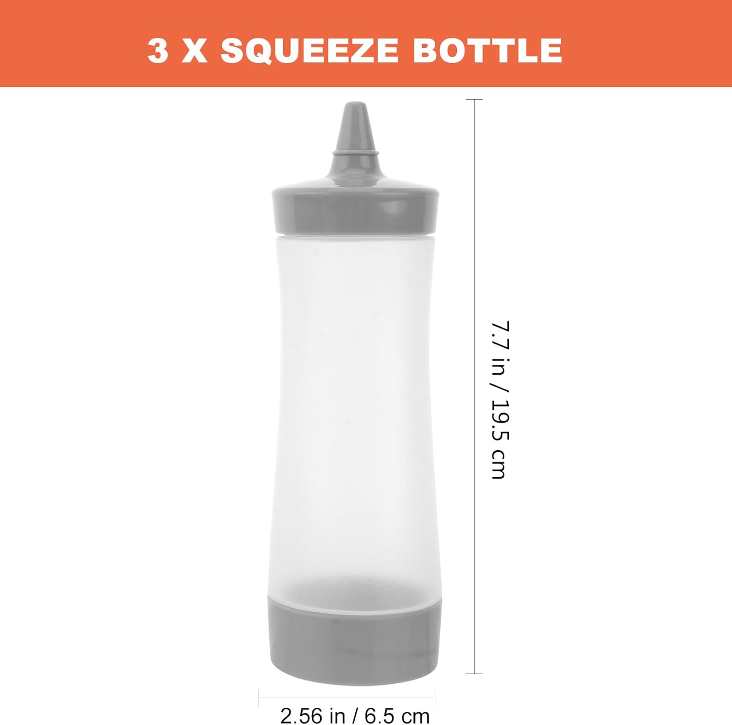 3 Pack Condiment Squeeze Bottles for Ketchup Mustard Oil and More