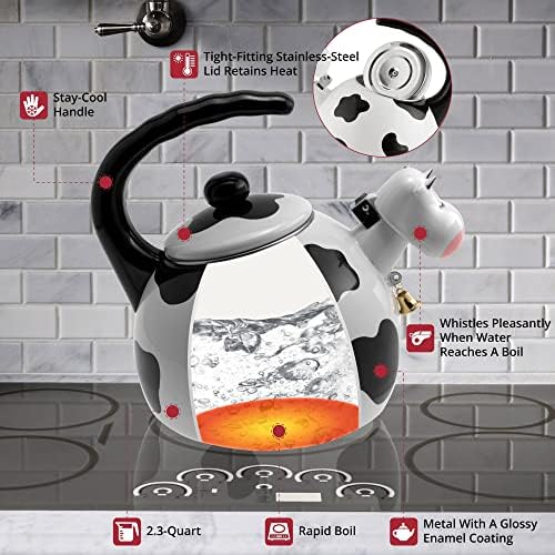 Supreme Housewares Cow Whistling Tea Kettle 23 Quart