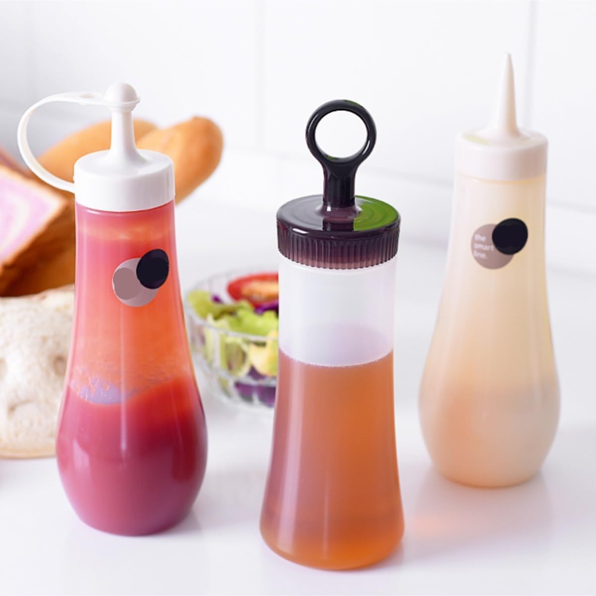 Kleye 5PCS Refillable Condiment Squeeze Bottles