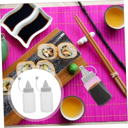 Mikinona 20 Pcs PP Dark Grey Condiment Squeeze Bottles