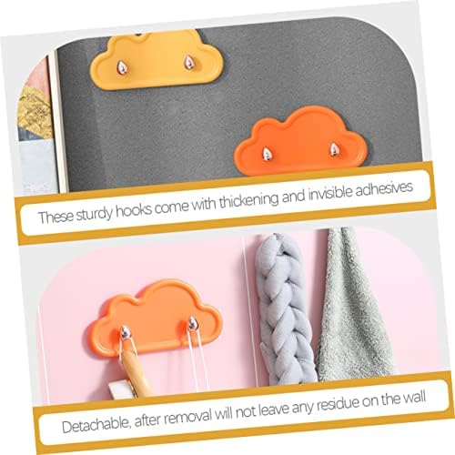 Veemoon 4 Pack Cloud Shape Adhesive Wall Hooks Key Holder Towel Rack