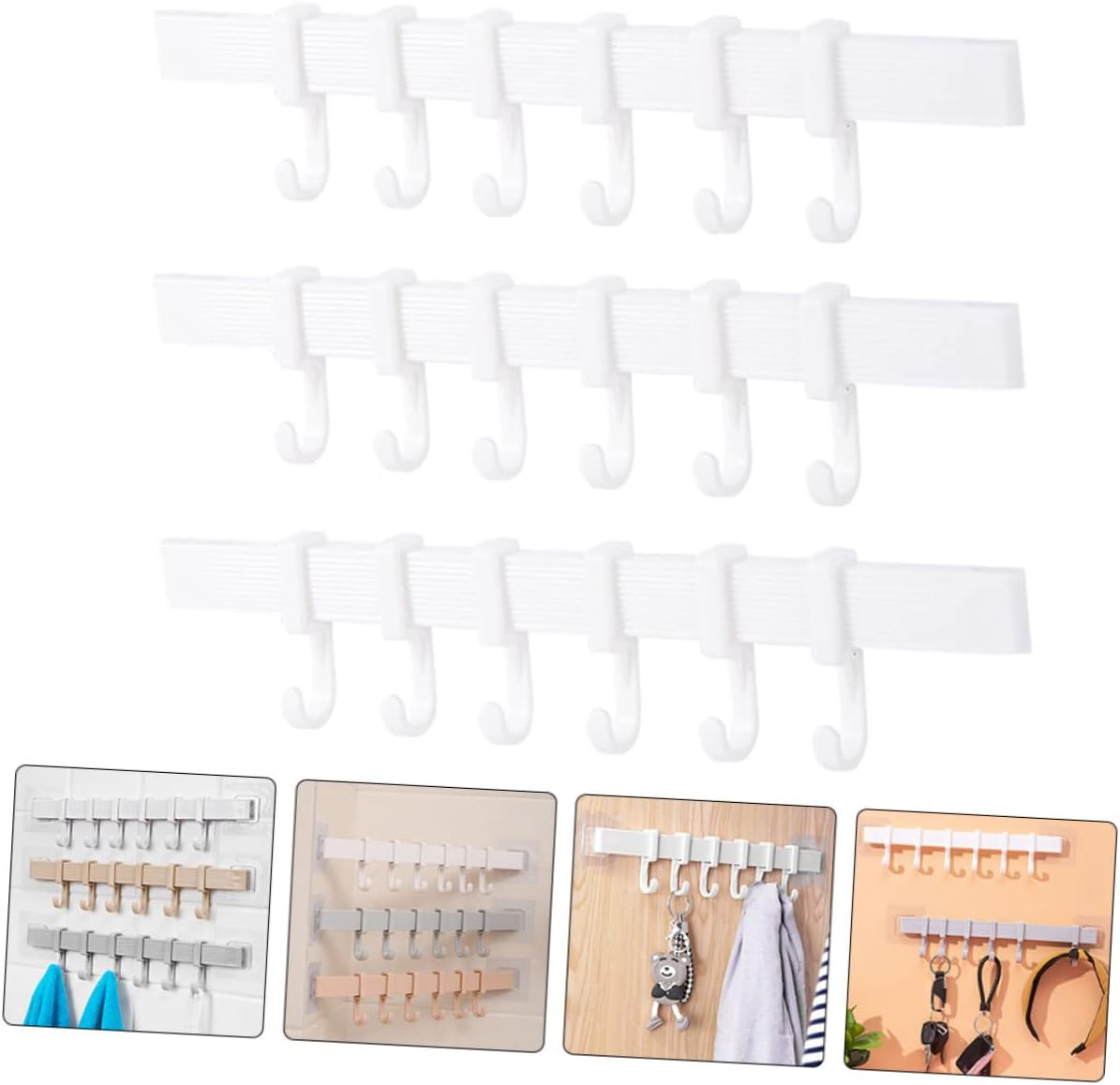 FOYTOKI 3pcs Gold Plated Adhesive Hook Rack 1