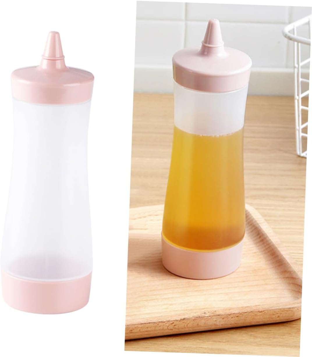 HOLIDYOYO 6 Pcs Reusable Condiment Squeeze Bottles with Lids - Pink