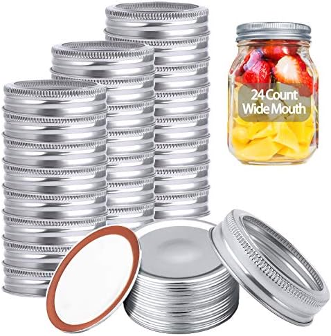 48Pcs Wide Mouth Canning Lids with Silicone Seals