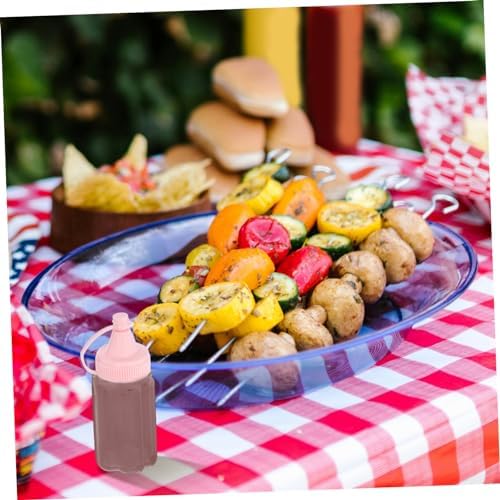 Luxshiny 4 Pack Condiment Squeeze Bottles for Ketchup Mayonnaise Mustard