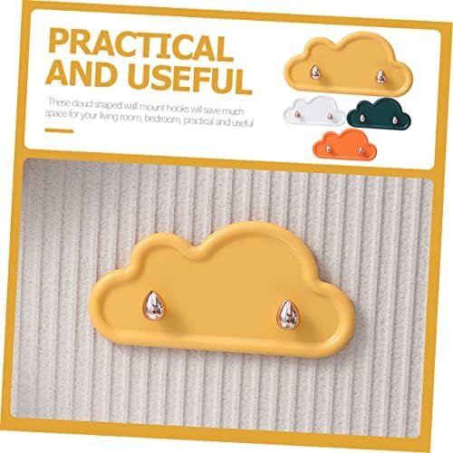 DIYEAH 4Pcs Cloud Shape Wall Hooks for Bathroom Towel and Key Hanging