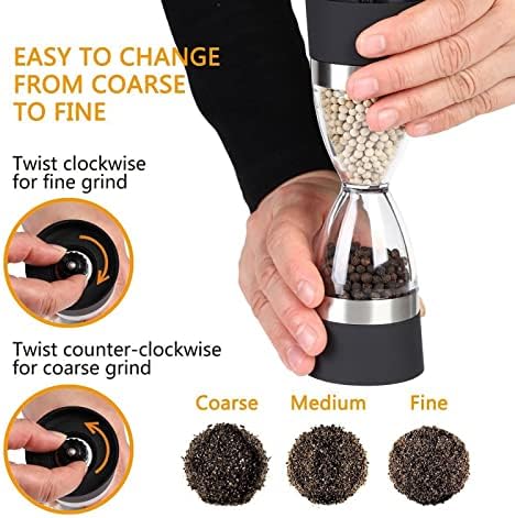 SAHKGYE 2 in 1 Salt Pepper Mill Grinder Set