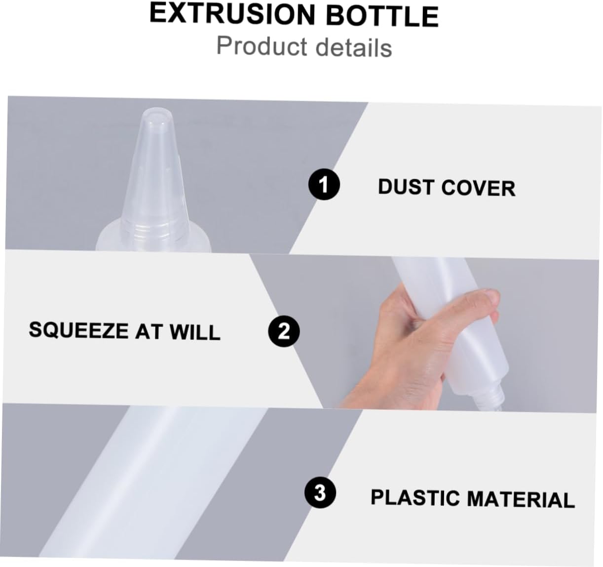 6 Pack 250ml Pointed Mouth Squeeze Bottles for Condiment Use
