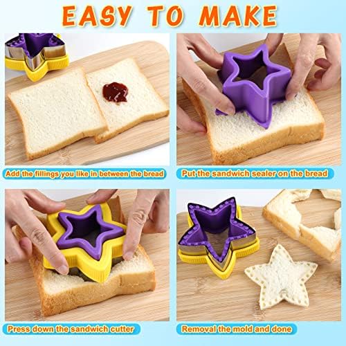 FASTSPOK 12Pcs Sandwich Cutter Sealer Set for Kids